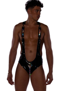 Roma Confidential Light Up Vinyl Singlet in Black 