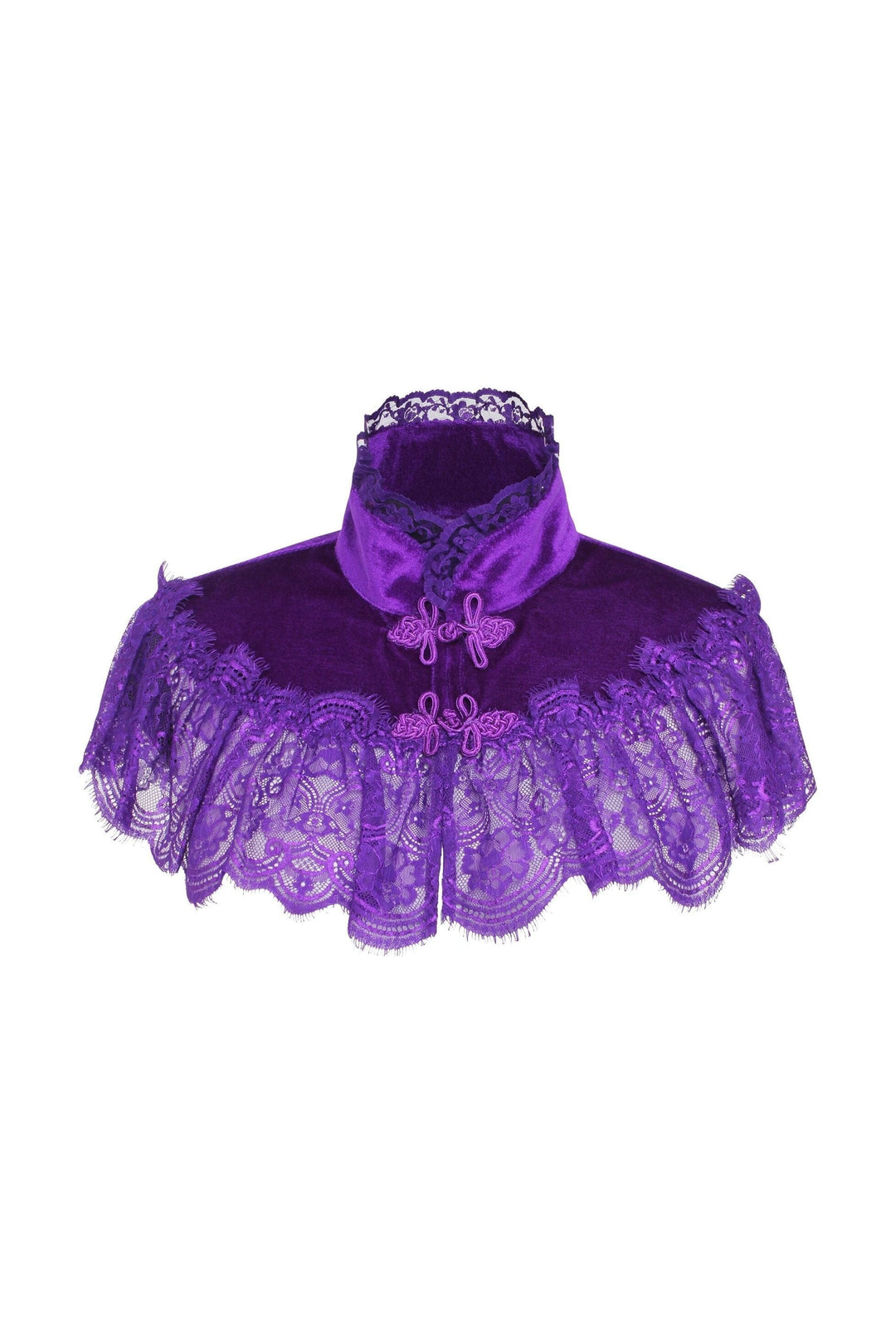 Daisy Corsets Purple Velvet & Lace Capelet in Purple  from SexyShoes.com