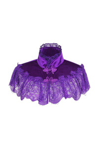 Daisy Corsets Purple Velvet & Lace Capelet in Purple  from SexyShoes.com