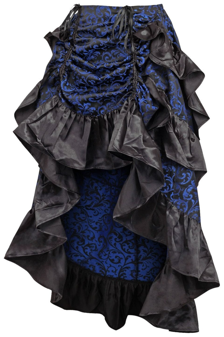 Daisy Corsets Purple/Black Brocade Adjustable High Low Bustle Skirt in Purple 