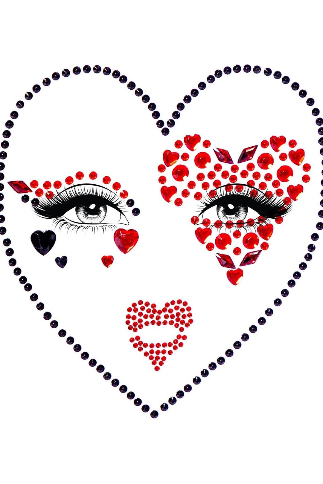 Leg Avenue Queen Adhesive Face Jewels Sticker in Red  from SexyShoes.com