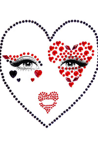 Leg Avenue Queen Adhesive Face Jewels Sticker in Red  from SexyShoes.com