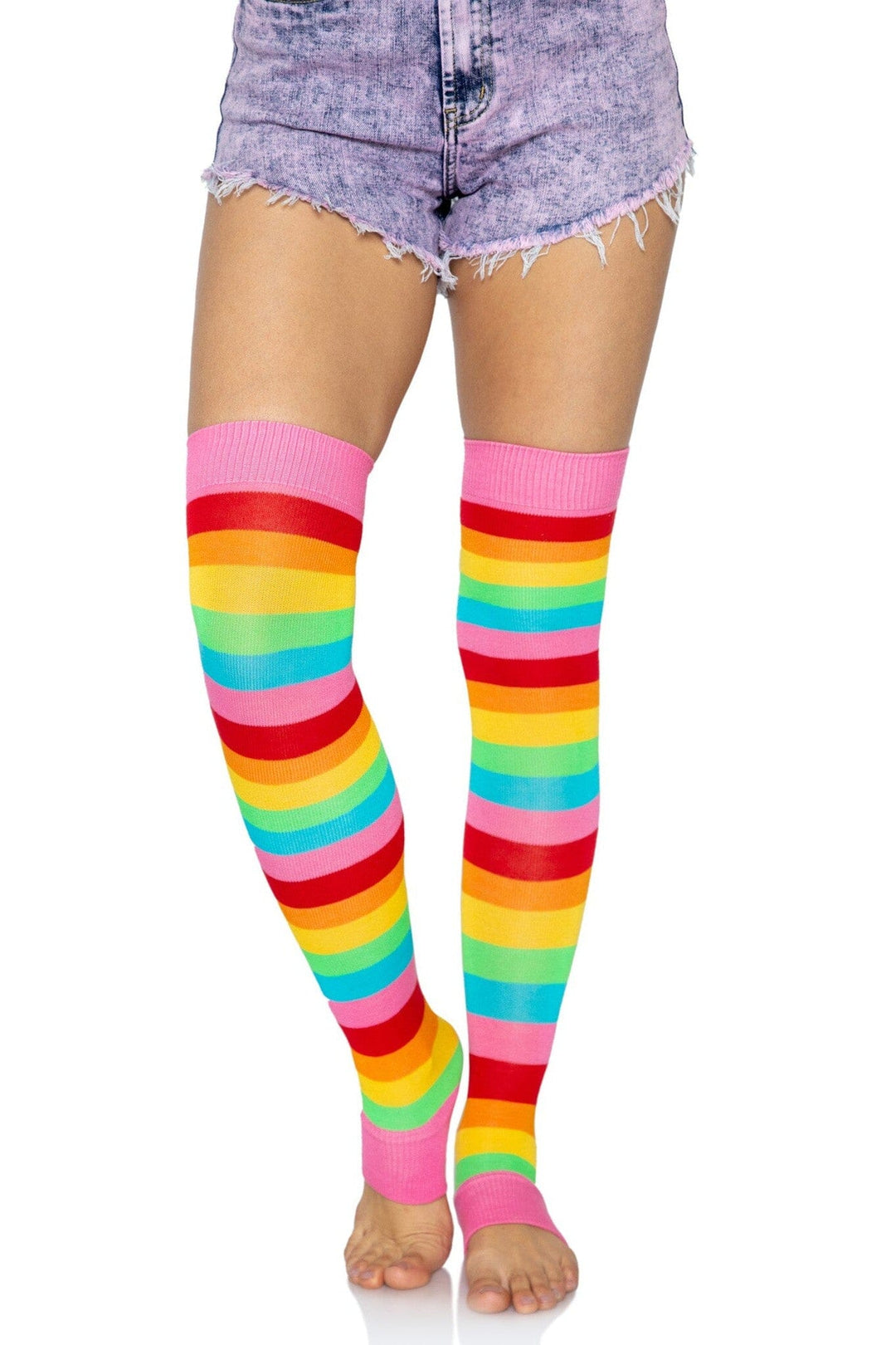 Leg Avenue Rainbow Leg Warmers in Multi  from SexyShoes.com