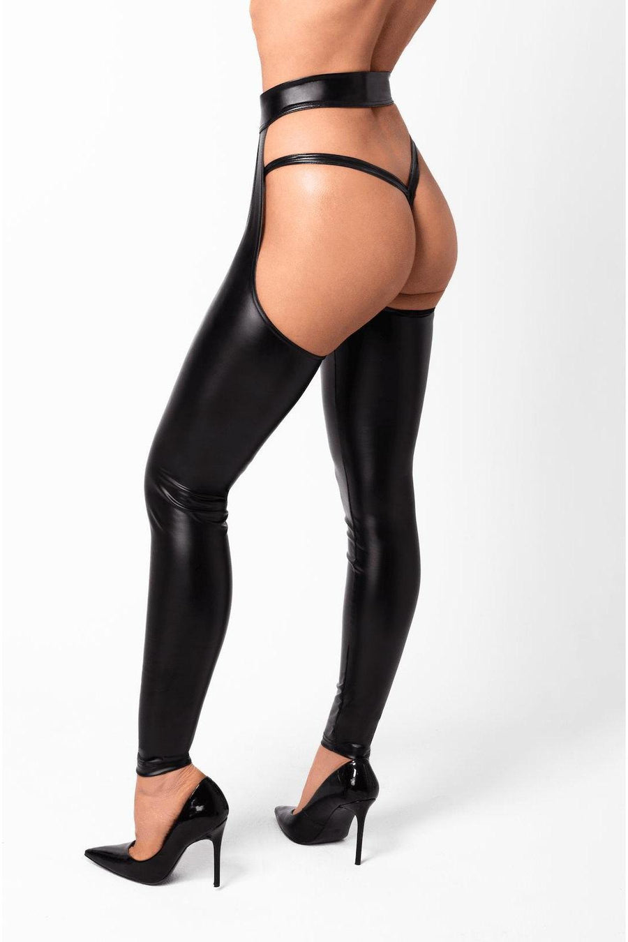 Noir Handmade Rebel Wetlook Chaps in Black 
