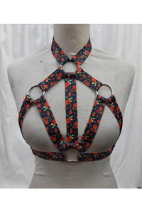 Daisy Corsets Red Roses Stretchy Body Harness w/Silver Hardware in Red  from SexyShoes.com