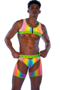 Roma Confidential Reflective Chaps with Stud Detail in Rainbow  from SexyShoes.com