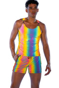 Reflective Tank Top with Buckle Detail
