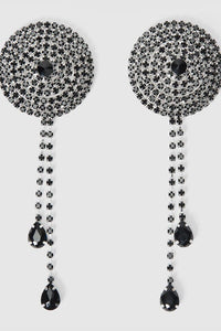 House of Desire Rhinestone Cone & Dangle Nipple Covers in Black  from SexyShoes.com