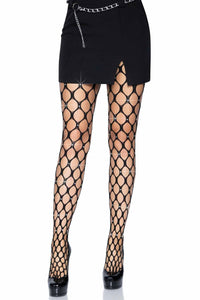 Leg Avenue Rhinestone Jumbo Pothole Net Tights in Black  from SexyShoes.com