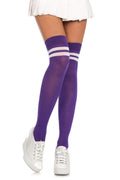 Ribbed Athletic Thigh High Stockings