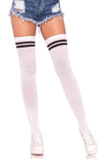 Ribbed Athletic Thigh High Stockings