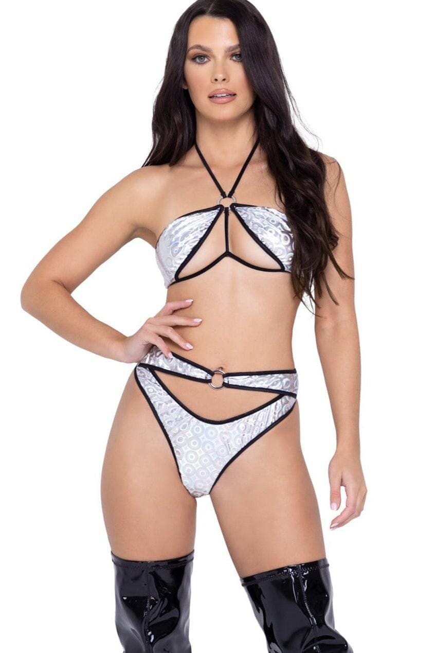 Roma Dancewear Ring Hologram Key Hole Top in Hologram  from SexyShoes.com