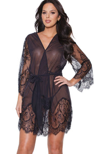 Coquette Robe With Bell Sleeves in Black  from SexyShoes.com