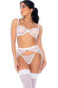 Romantic 3-Piece Lingerie Set with Garter Belt