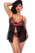 Romantic Babydoll with Embroided Hearts