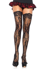 Romantic Rose Lace Thigh Highs W/Lace Top