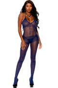 Rose Flower Burnout Sheer Bodystocking