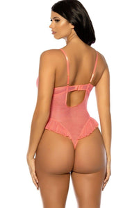 Oh La La Cheri Ruffled Underwire Teddy in Pink 