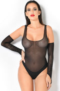 SACRE MESH RHINESTONE BODYSUIT