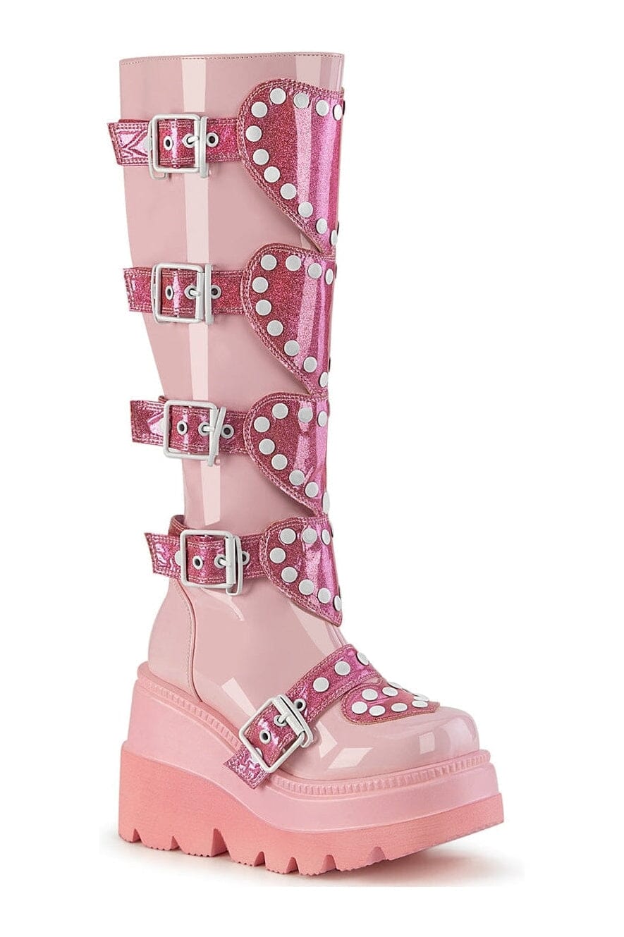 SHAKER-210 Pink Patent Knee Boot-Knee Boots-SEXYSHOES.COM