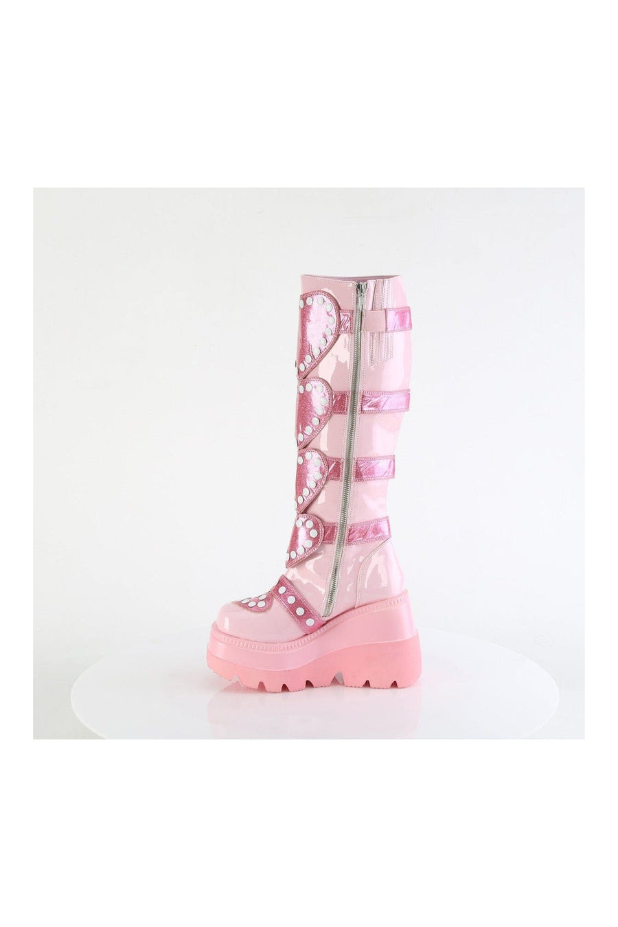 SHAKER-210 Pink Patent Knee Boot-Knee Boots-SEXYSHOES.COM