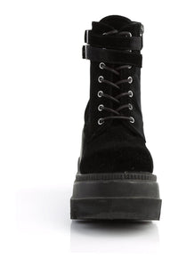 SHAKER-52 Black Velvet Ankle Boot-Ankle Boots-SEXYSHOES.COM