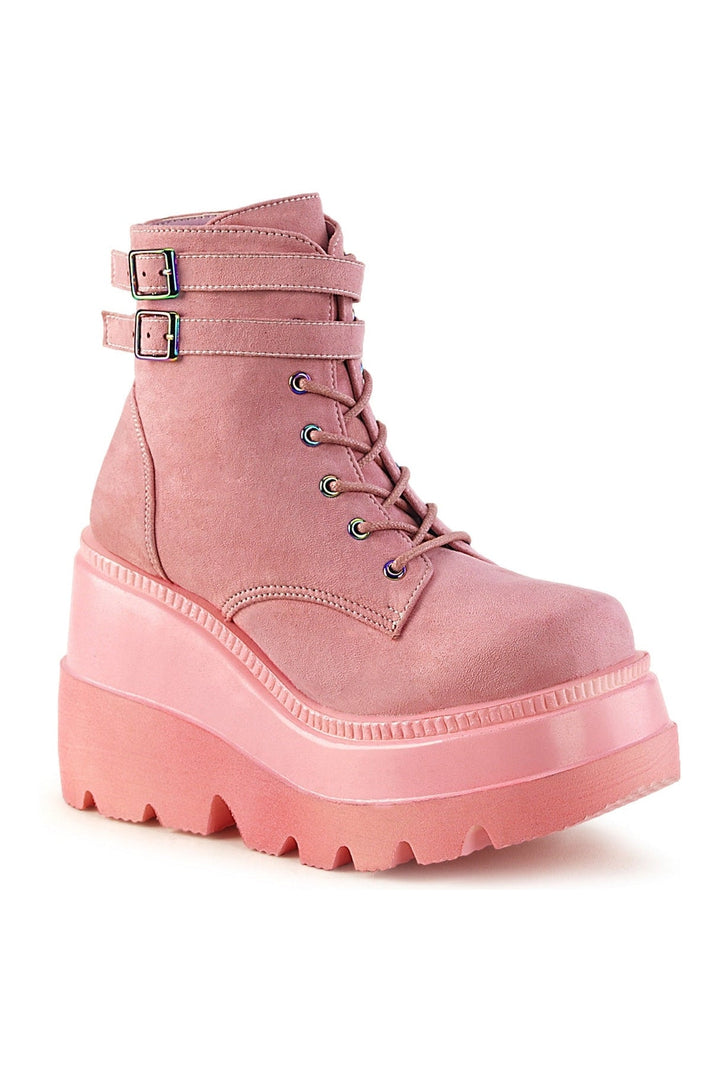 SHAKER-52 Pink Vegan Suede Ankle Boot