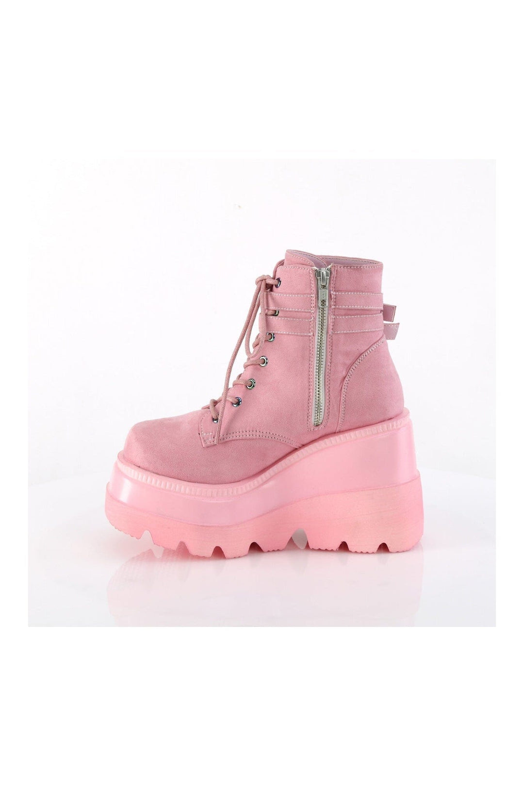 SHAKER-52 Pink Vegan Suede Ankle Boot-Ankle Boots-SEXYSHOES.COM