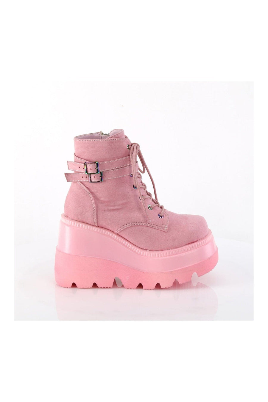 SHAKER-52 Pink Vegan Suede Ankle Boot-Ankle Boots-SEXYSHOES.COM