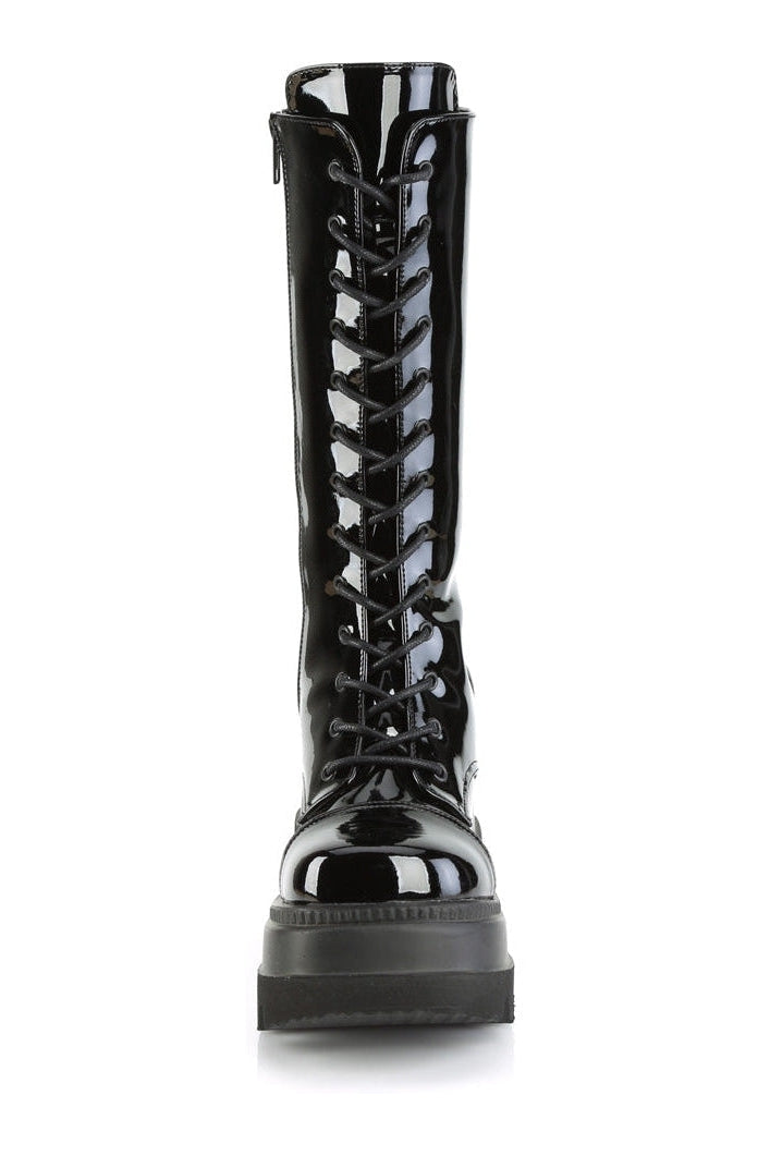 SHAKER-72 Black Patent Knee boot