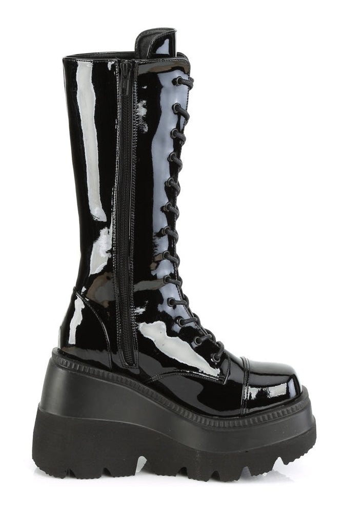 SHAKER-72 Black Patent Knee boot