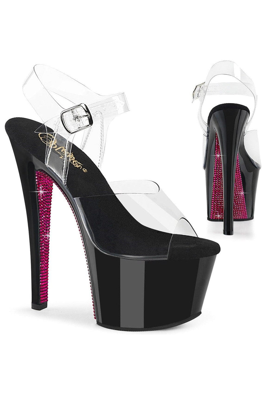 Pleaser SKY-308CRS Clear Vinyl Sandal in Clear Vinyl from SexyShoes.com