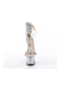 Pleaser SKY-327RSI Silver Sequins Sandal in Silver Sequins