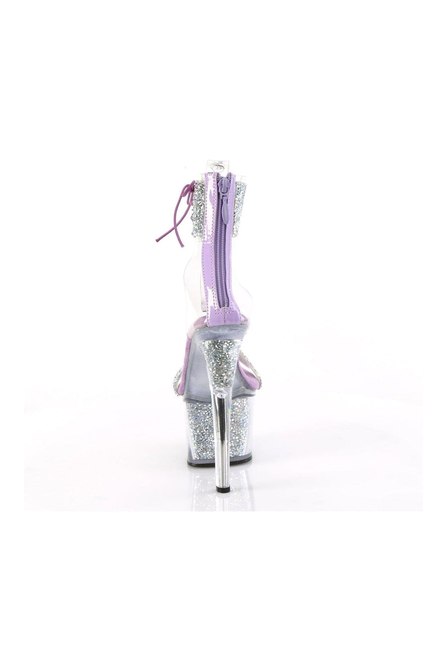 Pleaser SKY-327RSI Silver Sequins Sandal in Silver Sequins
