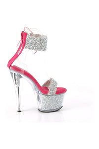 Pleaser SKY-327RSI Silver Sequins Sandal in Silver Sequins