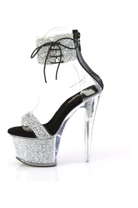 Pleaser SKY-327RSI Silver Vinyl Sandal in Silver Vinyl