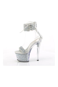 Pleaser SKY-327RSI Silver Vinyl Sandal in Silver Vinyl