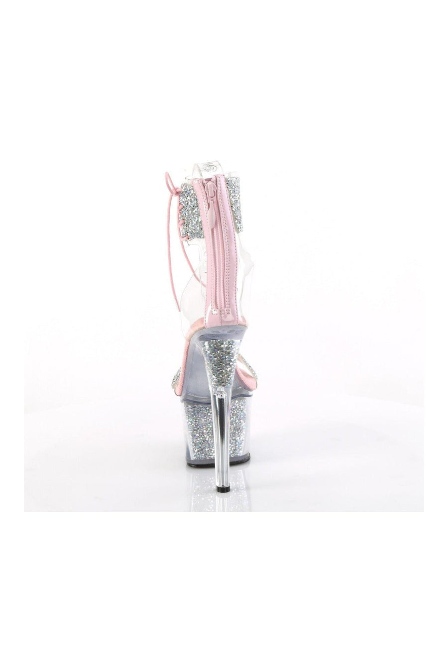 Pleaser SKY-327RSI Silver Vinyl Sandal in Silver Vinyl