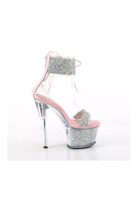 Pleaser SKY-327RSI Silver Vinyl Sandal in Silver Vinyl