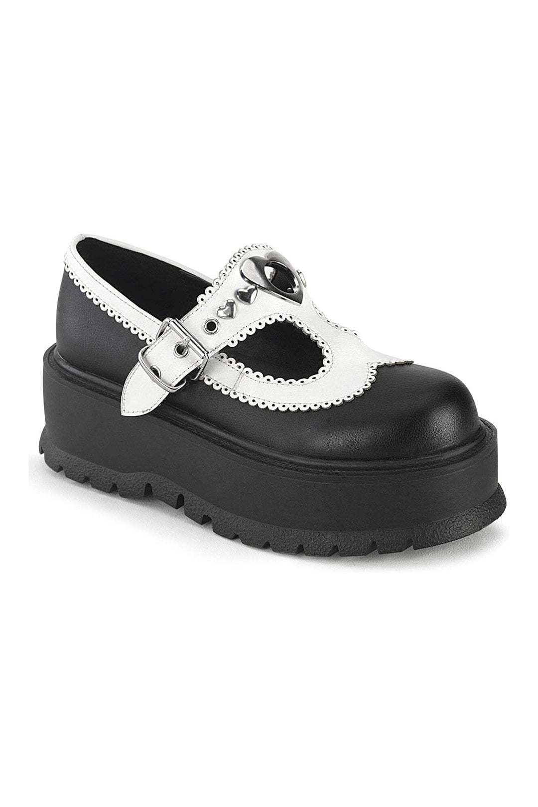SLACKER-23 Black Vegan Leather Mary Jane-Mary Janes-SEXYSHOES.COM