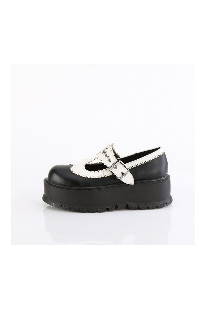 SLACKER-23 Black Vegan Leather Mary Jane