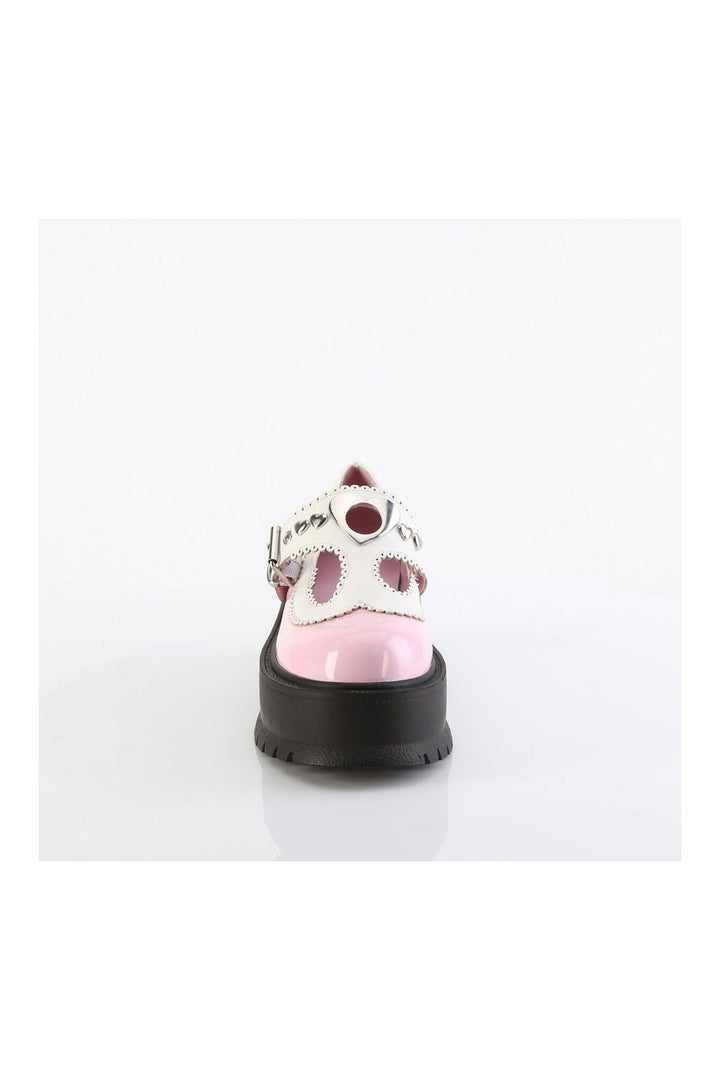 SLACKER-23 Pink Hologram Mary Jane-Mary Janes-SEXYSHOES.COM