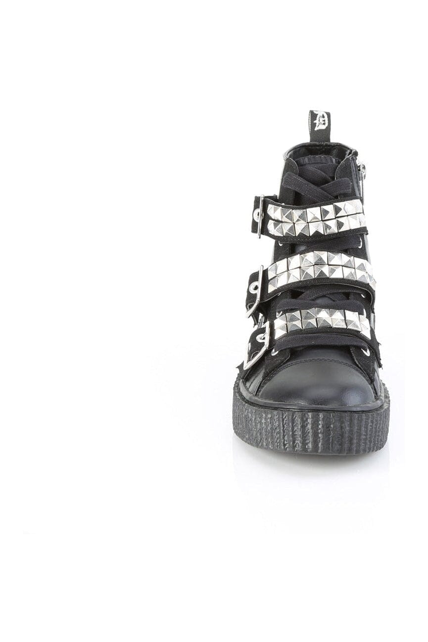 SNEEKER-225 Black Vegan Leather Creeper-Creepers-SEXYSHOES.COM