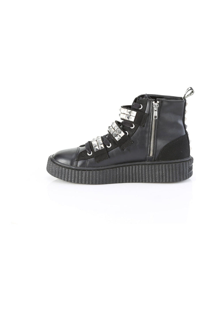 SNEEKER-225 Black Vegan Leather Creeper