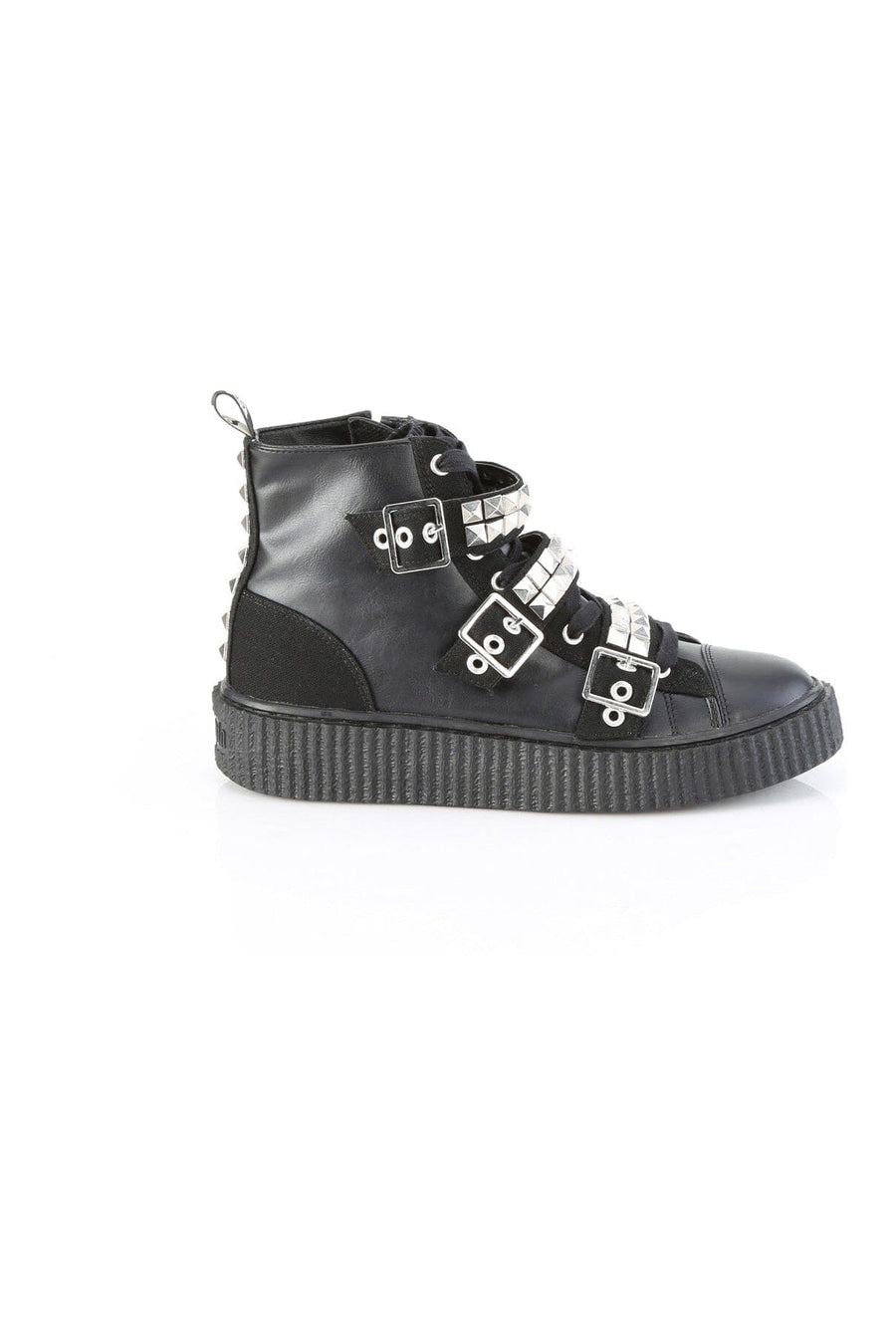 SNEEKER-225 Black Vegan Leather Creeper-Creepers-SEXYSHOES.COM