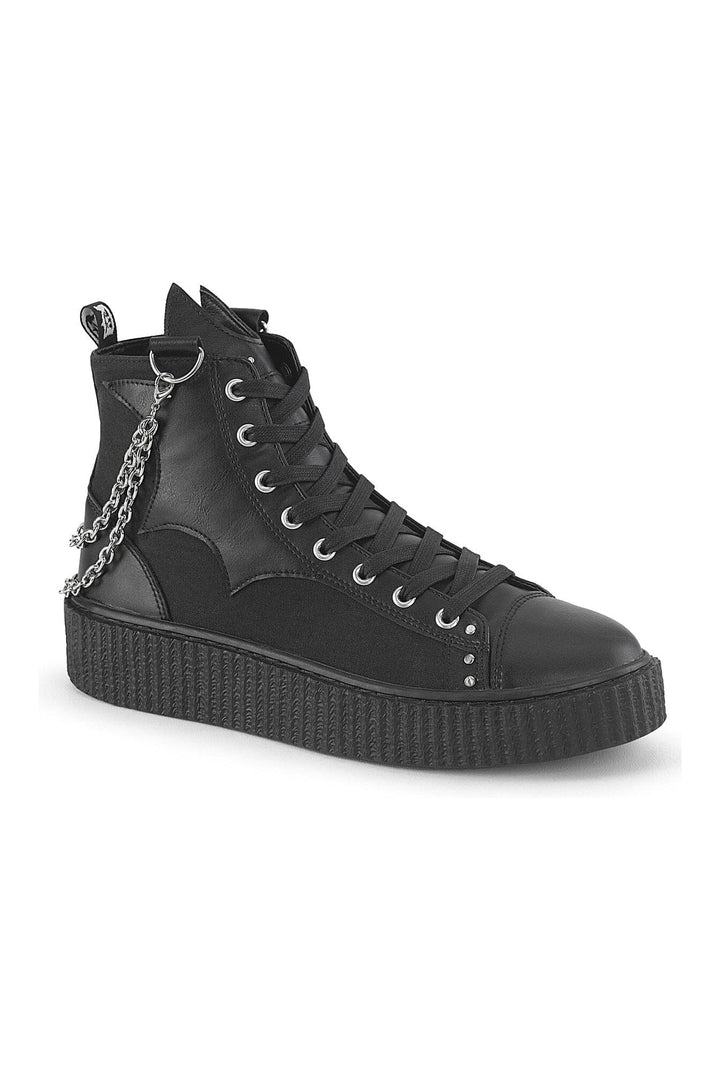 SNEEKER-230 Black Vegan Leather Creeper