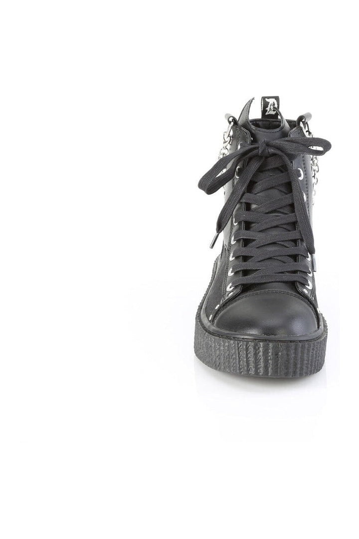 SNEEKER-230 Black Vegan Leather Creeper