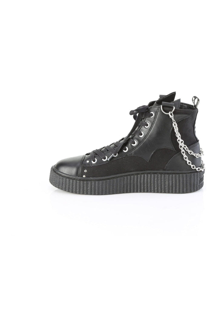 SNEEKER-230 Black Vegan Leather Creeper