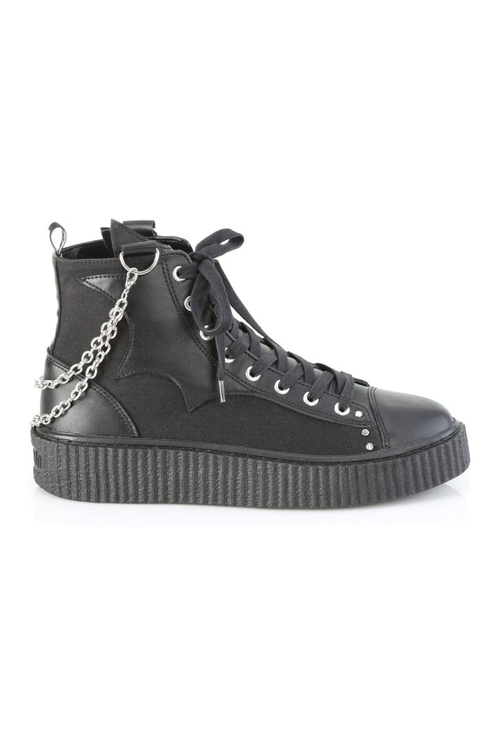 SNEEKER-230 Black Vegan Leather Creeper