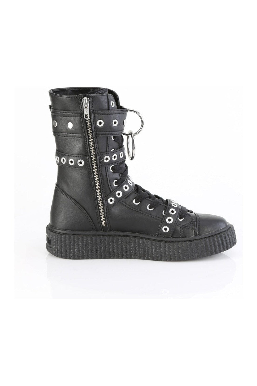 SNEEKER-320 Black Vegan Leather Creeper